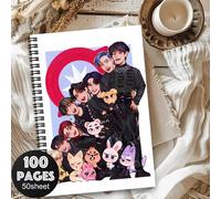 TEMU 1 cuaderno de K-Pop - Diseño sin bordes de grupos y miembros de K-Pop, cubierta duradera, cuaderno de de más de 100 páginas para , planificador de oficina, regalo para mujeres, y fans de K-Pop