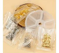 TEMU 1 de 340 kits para hacer joyería de acero inoxidable con hebillas tipo langosta, de tejido de cuentas y detalles huecos - un kit de accesorios DIY para principiantes y