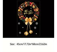 TEMU 1 de adhesivo estático para puertas y ventanas con diseño , material PVC, fácil aplicación con agua en spray, 45cm x 60cm, ideal para decoración navideña en , hoteles y restaurantes, para fiestas