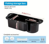 TEMU 1 de Almacenamiento de de Pesca Negra de ABS Duradera con Portavasos - Organizador Multifuncional para Pesca en Mar, Resistente y Estable, Ideal para y Accesorios de Señuelos, de de Pesca