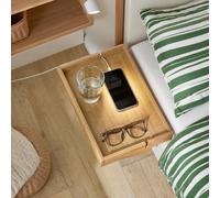TEMU 1 de base plegable para tablet con ranuras para cables - Placa de bambú para libros, smartphones y gafas - Adecuada para de cama de 1-3 cm 36X25X9 cm Natural - OLE12-O
