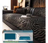 TEMU 1 de cojín de sofá de chenilla con negro y diseño de rayas de tigre, un protector de sofá con de tigre elegante y lujoso