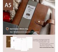 TEMU 1 de cuaderno A5 cubierta de piel sintética - de , diseño de bolsillos múltiples, páginas interiores a rayas (planificador mensual), para diario y escritura