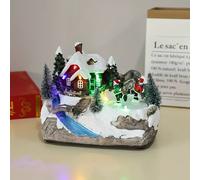 TEMU 1 de Decoración Navideña para Casa, Luz LED de Resina, Estatua con , Adorno de Escritorio para Decoración Familiar Navideña, de Regalo de Navidad (Pilas No Incluidas)