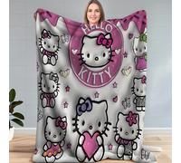 TEMU 1 de forro polar con diseño de Hello Kitty de Sanrio, nueva colección de y verano, 200-/m², y cómoda, ideal para sofá, cama, viajes, camping, , oficina. Lavable a máquina, estilo moderno