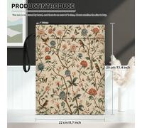 TEMU 1 de libro diseño floral y cierre de cremallera, que como protector y bolsa de almacenamiento, completa con un bolsillo frontal, ideal para , educadores y materiales de oficina