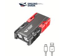 TEMU 1 de Linterna LED Recargable SMILING SHARK, Foco EDC con 2 Luces LED, , Linterna USB Tipo-C Portátil con Power Bank para Camping y Uso de Emergencia al
