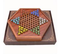 TEMU 1 de Madera con 6 Cuentas de Vidrio Coloridas, Juego de Ajedrez de Madera de 6 Lados No Magnético para Rompecabezas y Juego Interactivo, 32 cm