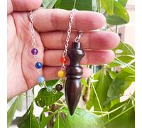 TEMU 1 de Madera con Cadena de 7 Cuentas de Chakra, Artesanía Decorativa para Colgar en el Hogar, Regalo para Fiestas