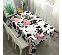 TEMU 1 de mesa con un adorable diseño de vaca, para tu comedor, y decoración del hogar. Es fácil de mantener, reutilizable y una idea para decoraciones de comedor o fiestas, así como un regalo atento.