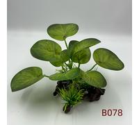 TEMU 1 de plantas acuáticas artificiales de hoja redonda para decoración de acuarios, aptas para peceras y terrarios, diseñadas para reptiles y