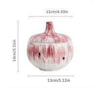 TEMU 1 de tarro hueco para guardar ajo para la cocina del hogar, a prueba de humedad y a prueba de , contenedor de cerámica para ajo