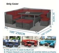 TEMU 1 de tela Oxford duradera para muebles de patio, protector de asiento de nailon para exteriores, no impermeable, poliéster, negro.