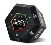 TEMU 1 de temporizador hexagonal abatible, temporizador visual, gestión del , productividad, temporizador , temporizador de cocina digital inteligente