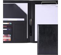 TEMU 1 de un bloc de notas/ carpeta, un organizador de documentos de currículum/vista de con ranuras para tarjetas de /cartas/papel de oficina tamaño A4, de cuero sintético