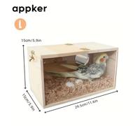TEMU 1 de una de anidación de madera para loros con ventana de observación, un refugio seguro se puede colgar para usar en una jaula o jardín, ideal para periquitos, cacatúas y pinzones