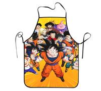 TEMU 1 delantal de Dragon Ball Goku - Personajes oficiales de Dragon Ball Z (Goku, Vegeta, Piccolo, Bulma, Gohan, Trunks, Gotenka, , Super , Super 2, Super 3)