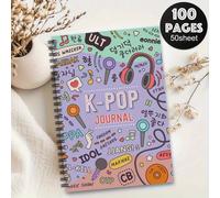 TEMU 1 Diario de K- diseño en - Diseño de K-Drama con audífonos y musicales, 100 páginas, para viajes, trabajo, o regalos para fans, , y hermanas, Regalos para fans de Kpop