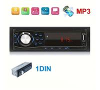 TEMU 1 Din Radio de Coche Reproductor de Mp3 con Soporte para USB/AUX-IN Estéreo de Coche FM 12V, Sin Batería