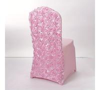 TEMU 1 elástica para silla bordada con rosas, lavable de poliéster y spandex adecuada para banquetes de y sillas de comedor