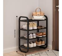 TEMU 1 estante para zapatos fácil de instalar, organizador que ahorra para dormitorios escolares y el hogar, estante vertical para zapatos de piso negro/, almacenamiento de zapatos autoensamblado