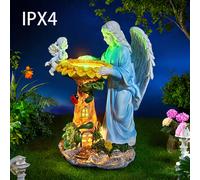TEMU 1 estatua solar para exteriores, IPX4 con luz que de color, ángel de jardín, estatua de , escultura de jardín, decoración de césped, de patio, adecuada para leyes de patio.