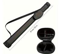 TEMU 1 estuche de taco de calidad - portátil para palos de billar con correa ajustable y bolsillo, regalo para amantes del pool, dos orificios que sujetan un solo cue e más seguramente. Bolsa PU