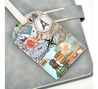 TEMU 1 etiqueta de equipaje de viaje | Etiquetas de maleta ligeras para aeropuertos, cruceros, viajes de negocios - Regalo para viajeros frecuentes, Navidad, Pascua, Día de San Valentín