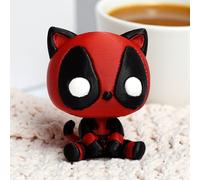 TEMU 1 Figura de Deadpool de Marvel con forma de gato - Figura y de superhéroe con ojos expresivos, coleccionable de plástico duradero para decoración del hogar/oficina, regalo para