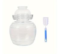 TEMU 1 frasco de vidrio de fermentación de 1500 ml con | Frasco tradicional para kimchi para encurtidos, kimchi, sauerkraut, kombucha, cepillo de limpieza