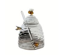 TEMU 1 frasco de vidrio para miel de borosilicato , botella transparente para miel con varilla agitadora, frasco de almacenamiento, frasco para con