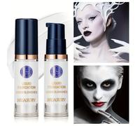 TEMU [1 ] HUASURV base de maquillaje mate - cobertura , fórmula duradera, ideal para Halloween, estilo gótico, efectos zombie, y uso diario. Maqueta puro