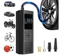 TEMU 1 Inflador de neumáticos portátil con apagado automático | Recargable, uso USB, pantalla LED, bomba multifuncional para coches, bicicletas, baloncesto, motocicletas