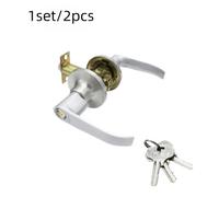 TEMU 1 juego/2 piezas, cerradura de manija de tres barras con llave, compatible con la mayoría de puertas de habitaciones, ideal para dormitorios, baños, apartamentos, escuelas, etc., para regalar