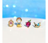 TEMU 1 juego/4 piezas - Serie de Cuentos de Espejo Mágico Nieve Elfo Pendientes para Mujer, Conjunto de Joyas Lindo y con Circonita Sintética , para Regalar a , Esposas y Madres