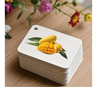TEMU 1 Juego de 64 Tarjetas de en Español, Vocabulario Básico sobre Animales y Frutas con Ilustraciones - Material para Aprendizaje de Idiomas Extranjeros