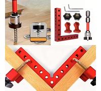 TEMU 1 Juego de Abrazaderas Angulares Precisos a para Carpintería , Marcos, Cajas, Gabinetes y Tiradores - Estructura Duradera de Aleación de Aluminio 5.5" x 5.5" (14 x )