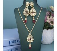 TEMU 1 Juego de Aretes para Mujeres Árabes del Medio con Incrustaciones de Estrás Coloridos y Diseño de con Árabe Tallado, Regalo Marroquí Argelino