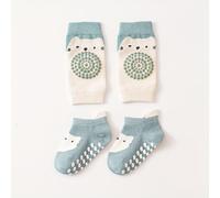 TEMU 1 Juego de Calcetines y Rodilleras para Niños con Diseño de Lobo y Oso, Calcetines Antideslizantes para que Aprenden a Caminar, Calcetines para y Rodilleras para Niños.