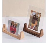 TEMU 1 JUEGO de Fotos Vertical de U - de Madera de Nogal Pintado de Resistencia con de Clip, Cuadrado para Decoración de Escritorio, Exhibición de Fotos, Certificados, - Estilo Casual Vertical