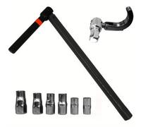 TEMU 1 Juego de llaves de vaso negras, llave de tubo, llave para reparación de grifos, llave de media luna (9-17 mm)