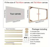 TEMU 1 juego de marcos DIY, tamaño grande 70 * 100 cm, de madera 80 * 120 cm para cuadros o pósters, estirado con tiras, decorativo para el hogar