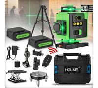 TEMU 1 Juego de Nivel Láser de 16 Líneas 360 Autonivelante, Herramienta de Nivel Láser de Línea Cruzada Verde 4X360° para Construcción y Colgar Cuadros, Nivel Láser 4D con 2 Baterías Recargables