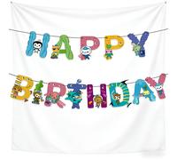 TEMU 1 juego de Pancarta de , Los Octonautas, Decoración para Fiestas, Decoración de , Serie Azul, Azul, Decoración para Fiestas , Animales Marinos