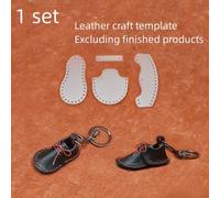 TEMU 1 juego de plantilla de cuero PVC para llavero de zapato pequeño, de costura DIY, de producción