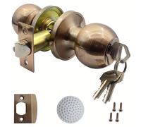 TEMU 1 juego de pomo de puerta con cerradura y llave, pomo de para puerta interior/exterior, para dormitorio o baño/manija de puerta de entrada