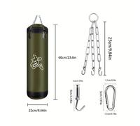 TEMU 1 Juego de Saco de Arena Hueco Unisex de 60 cm para Marciales, Sanda, MMA, Taekwondo y Entrenamiento de , con Gancho y Cadena de Acero Inoxidable. Sin Relleno