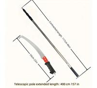 TEMU 1 Juego - Sierra de Telescópica con Mango Largo, Extensible 400 cm/157 Pulgadas para Eliminar Altas y Cabezal Desmontable Ideal Para Cortar Troncos Gruesos - para Podar árboles.