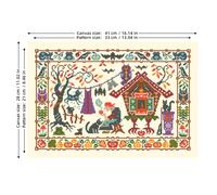 TEMU 1 Kit de Bordado Cruzado, Diseño de de Halloween, Tela de Bordado Cruzado de 14ct , Kit de Manualidades DIY