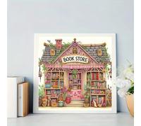 TEMU 1 Kit de Pintura con Diamantes para Principiantes Adultos, Diseño Único de Casa Navideña 2D - Mosaico con Cristales Especiales Creativa y Decoración para el Hogar, Sin